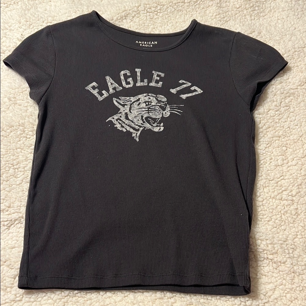 American Eagle Outfitters Black Short Sleeve Graphic Tee